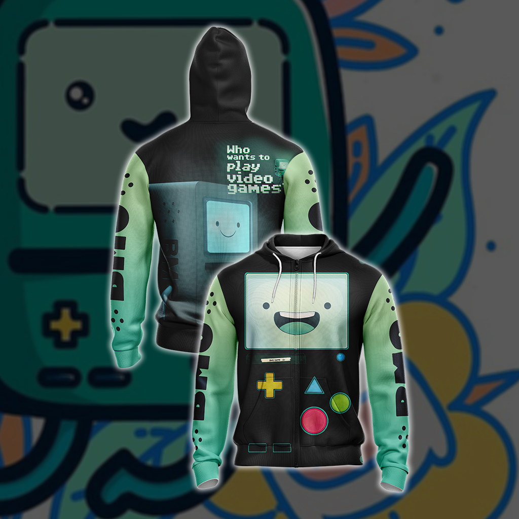 Adventure Time BMO Style Unisex 3D T-shirt Zip Hoodie