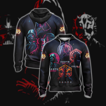 Star Wars - Villains Unisex 3D T-shirt Zip Hoodie