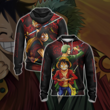One Piece Unisex 3D T-shirt Zip Hoodie