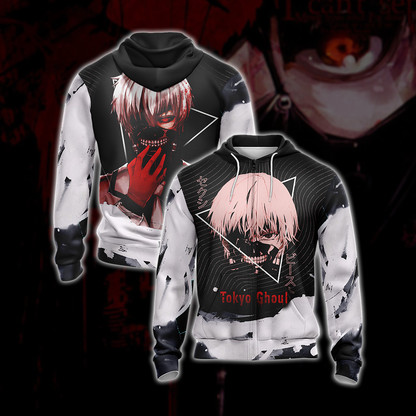 Tokyo Ghoul Unisex 3D T-shirt Zip Hoodie