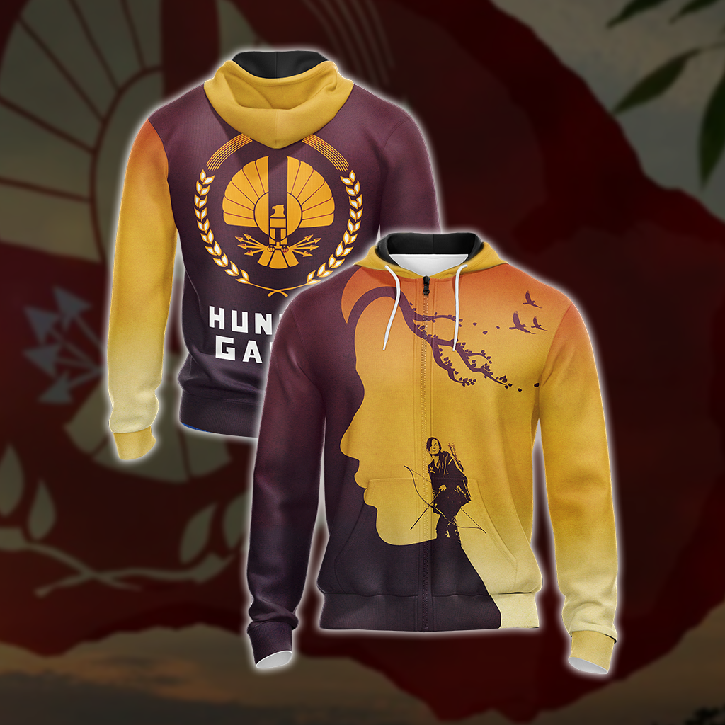 The Hunger Games New Version Unisex 3D T-shirt Zip Hoodie