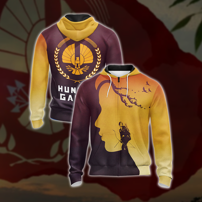 The Hunger Games New Version Unisex 3D T-shirt Zip Hoodie