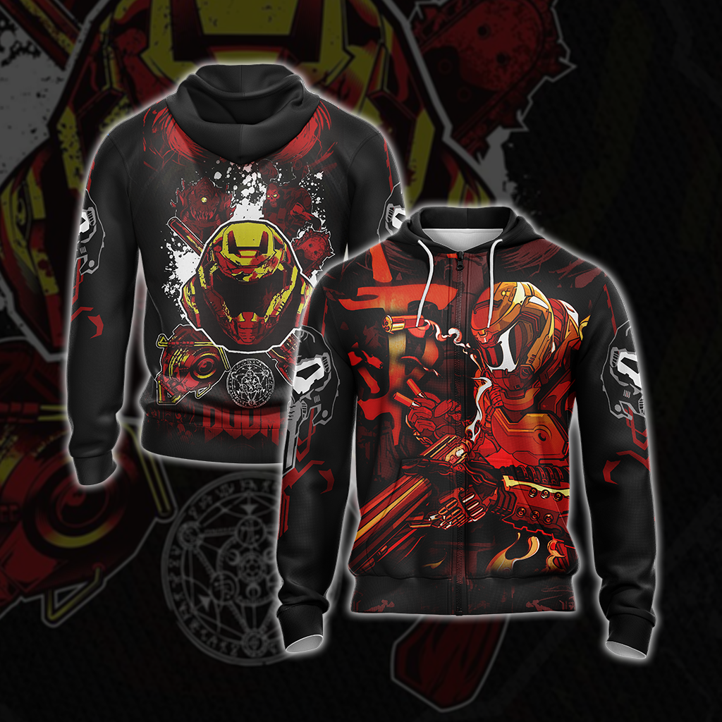 Doom - Slayers New Style Unisex 3D T-shirt Zip Hoodie