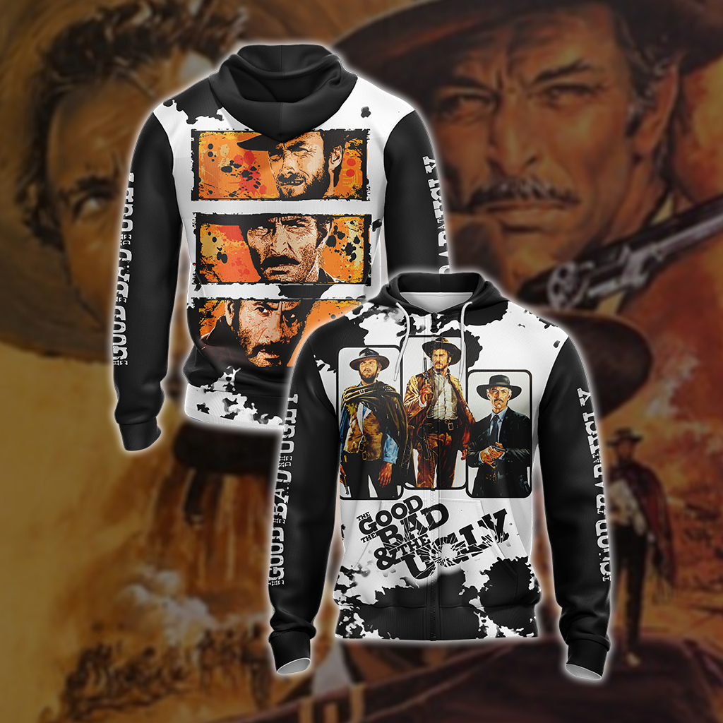 The Good The Bad The Ugly Unisex 3D T-shirt Zip Hoodie