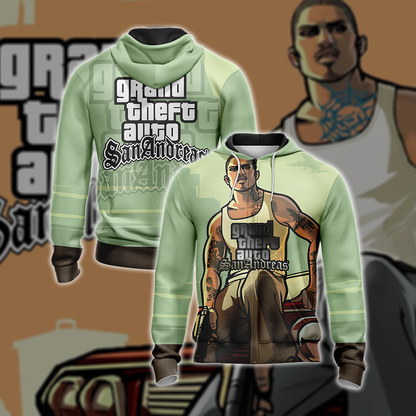 Grand Theft Auto: San Andreas Unisex 3D T-shirt Zip Hoodie