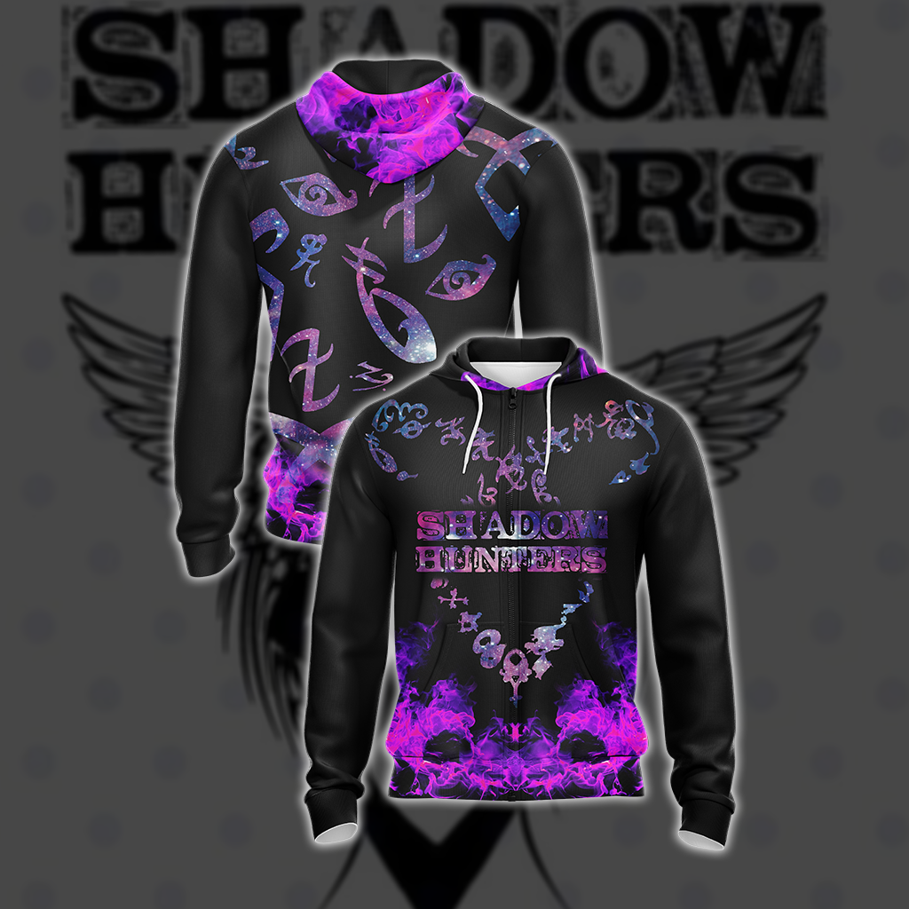 Shadowhunters New Style Unisex 3D T-shirt Zip Hoodie