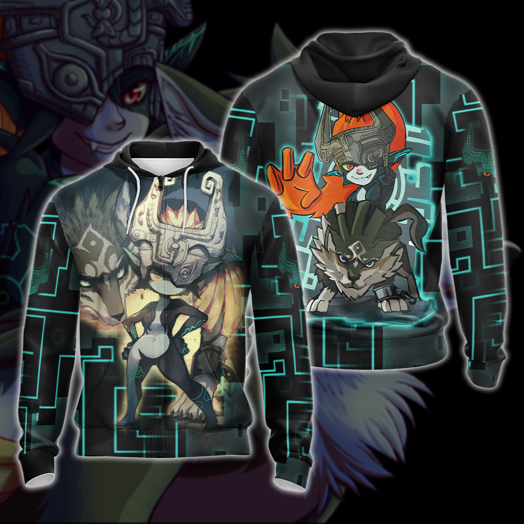 The Legend Of Zelda Wolf Link & Midna Unisex 3D T-shirt Zip Hoodie Pullover Hoodie Zip Hoodie