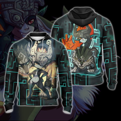The Legend Of Zelda Wolf Link & Midna Unisex 3D T-shirt Zip Hoodie Pullover Hoodie Zip Hoodie
