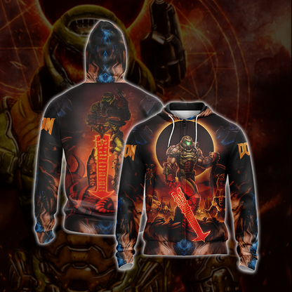 Doom ( Video Game ) Unisex 3D T-shirt Zip Hoodie
