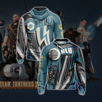Team Fortress 2 - BLU Unisex 3D T-shirt Zip Hoodie