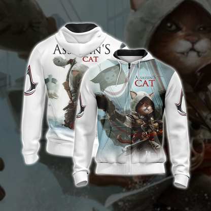 Assassin's Creed III-IV Cat Unisex 3D T-shirt Zip Hoodie