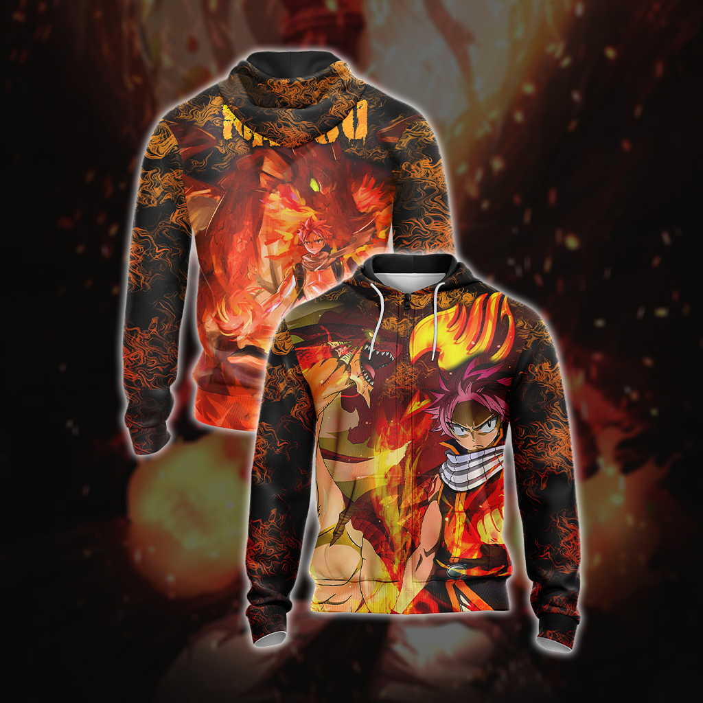 Fairy tail - Natsu Unisex 3D T-shirt Zip Hoodie