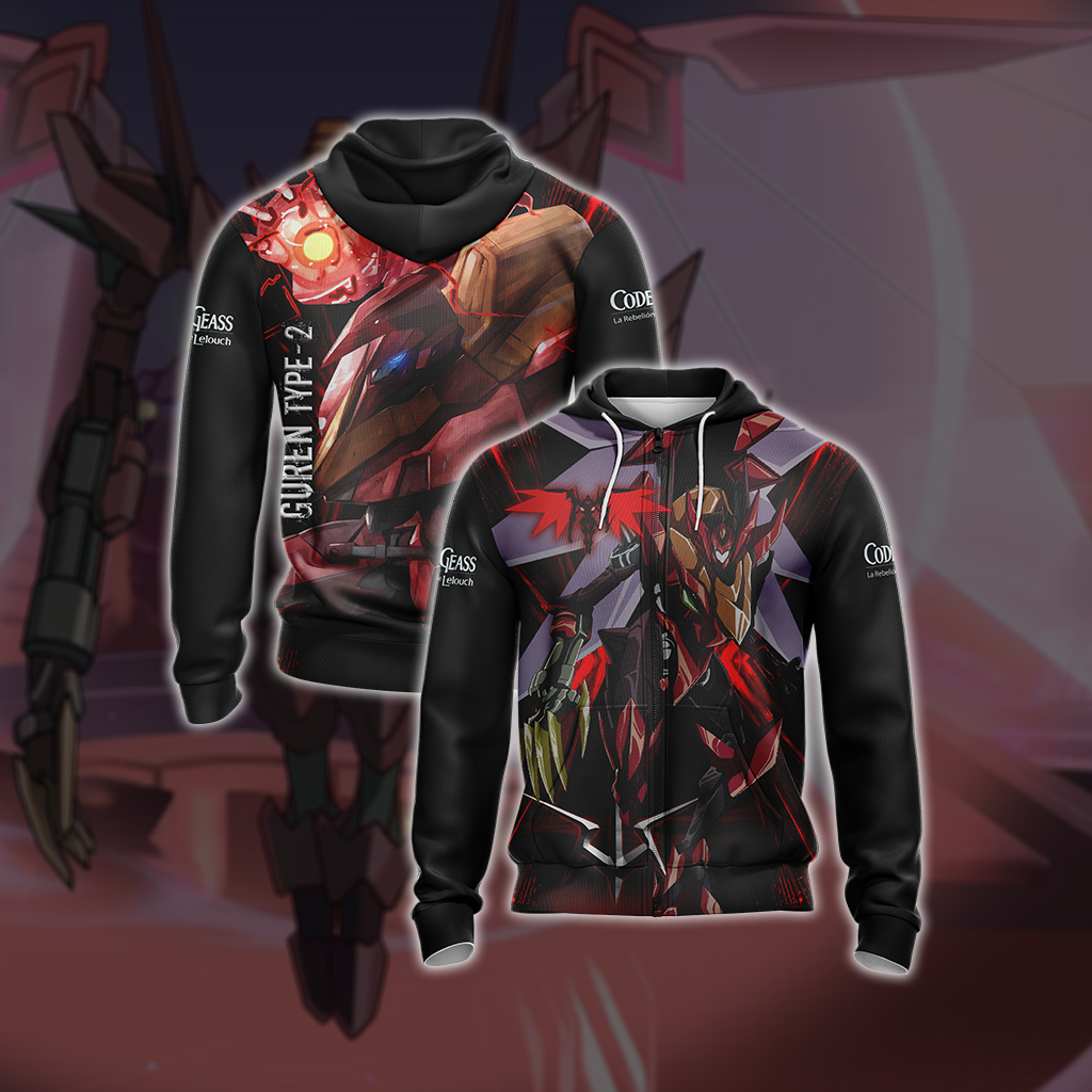 Code Geass Unisex 3D T-shirt Zip Hoodie