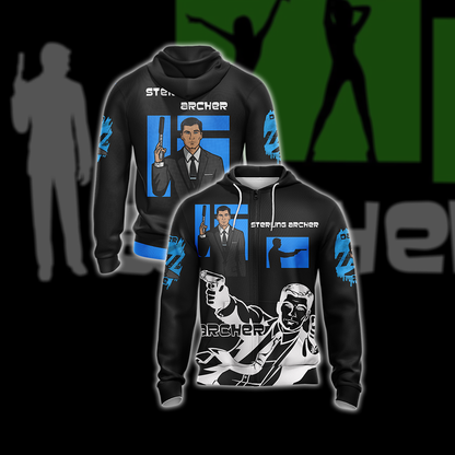 Sterling Archer Unisex 3D T-shirt Zip Hoodie
