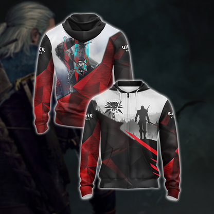 The Witcher 3 Emblem Unisex 3D T-shirt Zip Hoodie XS 