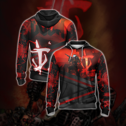 Doom New Version Unisex 3D T-shirt Zip Hoodie