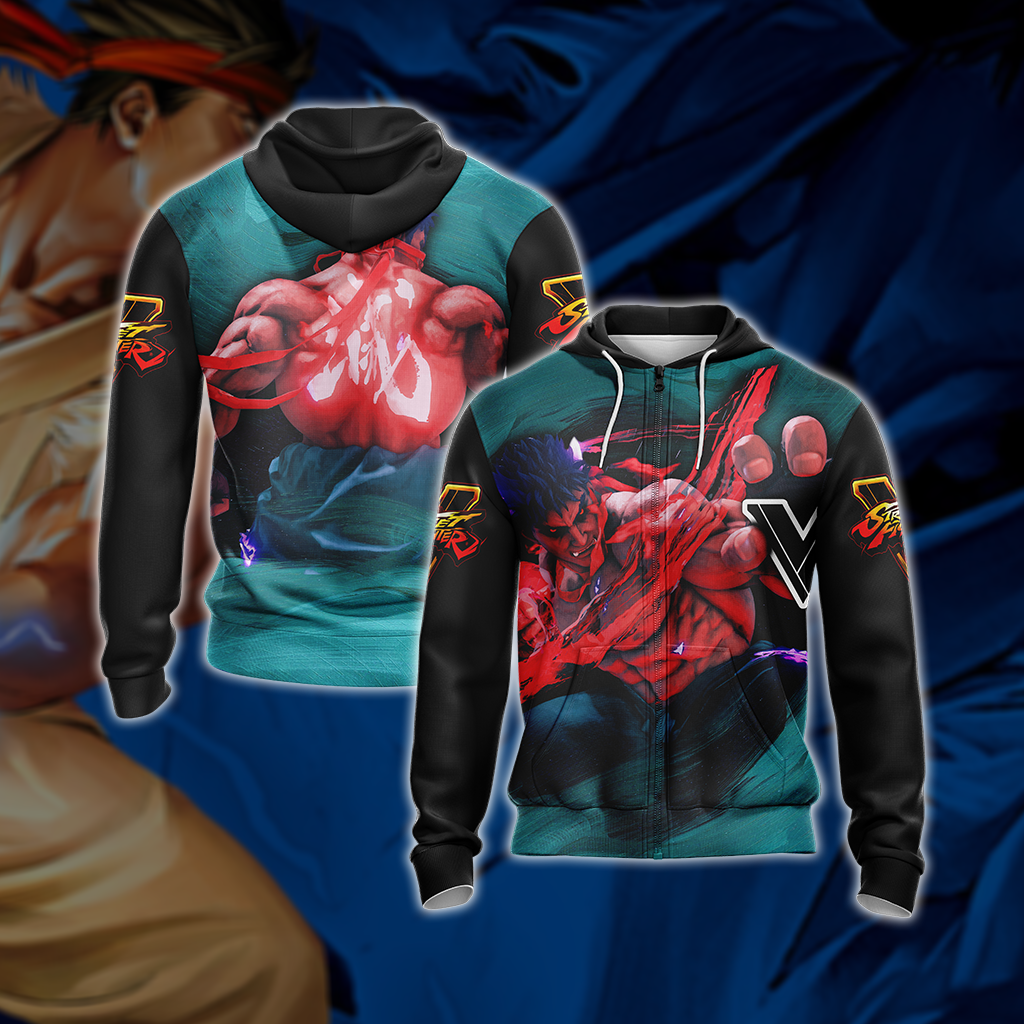 Street Fighter V Unisex 3D T-shirt Zip Hoodie