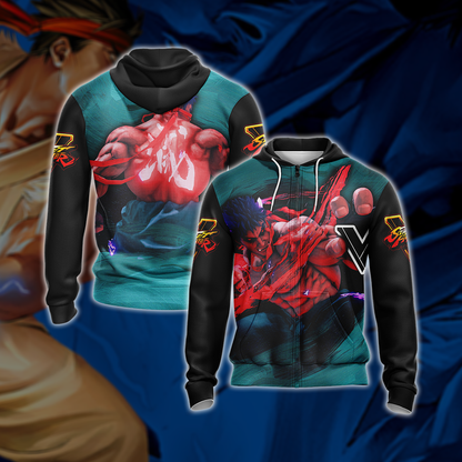 Street Fighter V Unisex 3D T-shirt Zip Hoodie