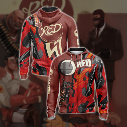 Team Fortress 2 - RED Unisex 3D T-shirt Zip Hoodie