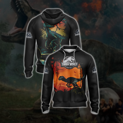 Jurassic World New Unisex 3D T-shirt Zip Hoodie