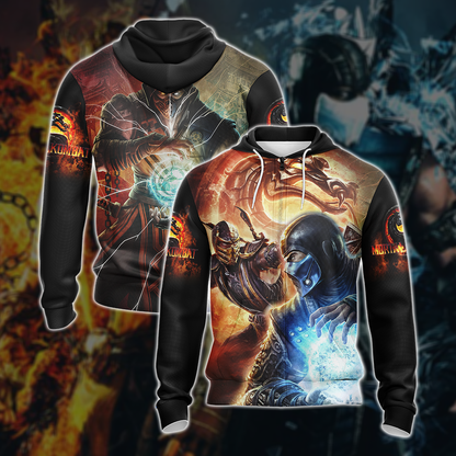 Mortal Kombat Scorpion vs Sub-Zero 3D T-shirt Zip Hoodie