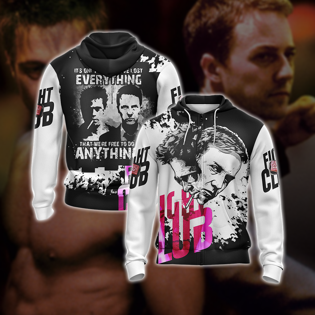 Fight Club - It's Only After We've Lost Everything Unisex 3D T-shirt Zip Hoodie