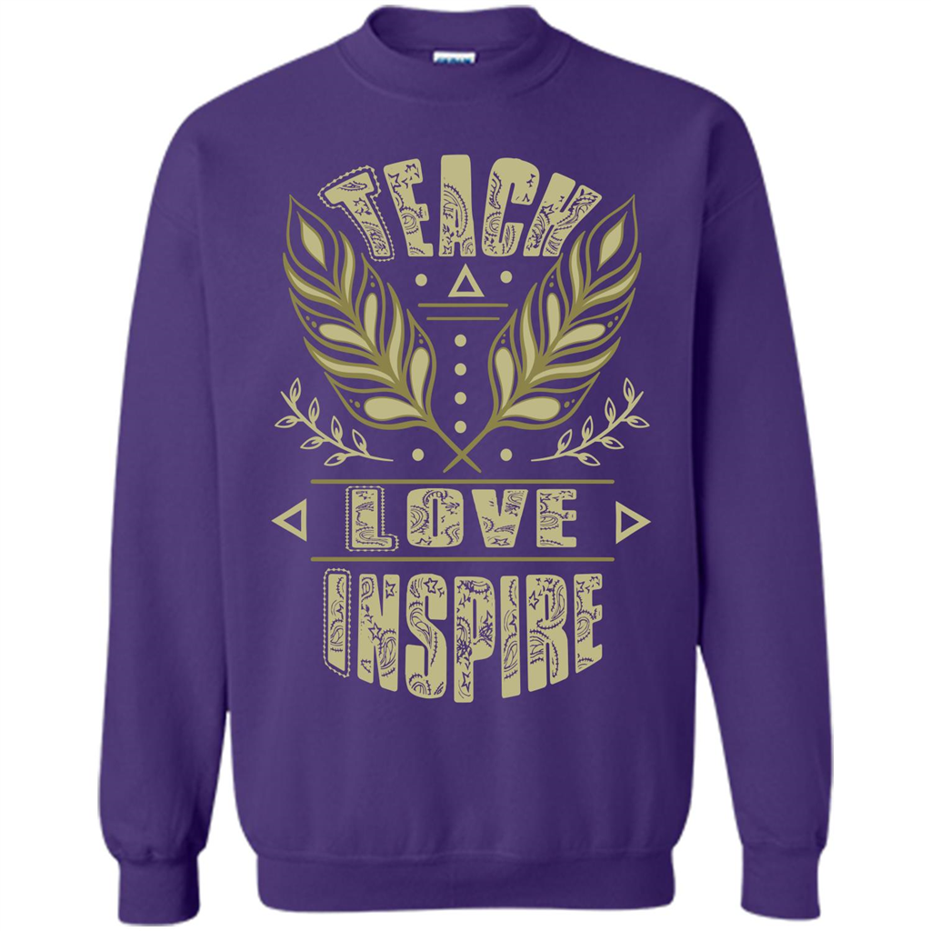 Teacher T-shirt Teach Love Inspire T-shirt Purple