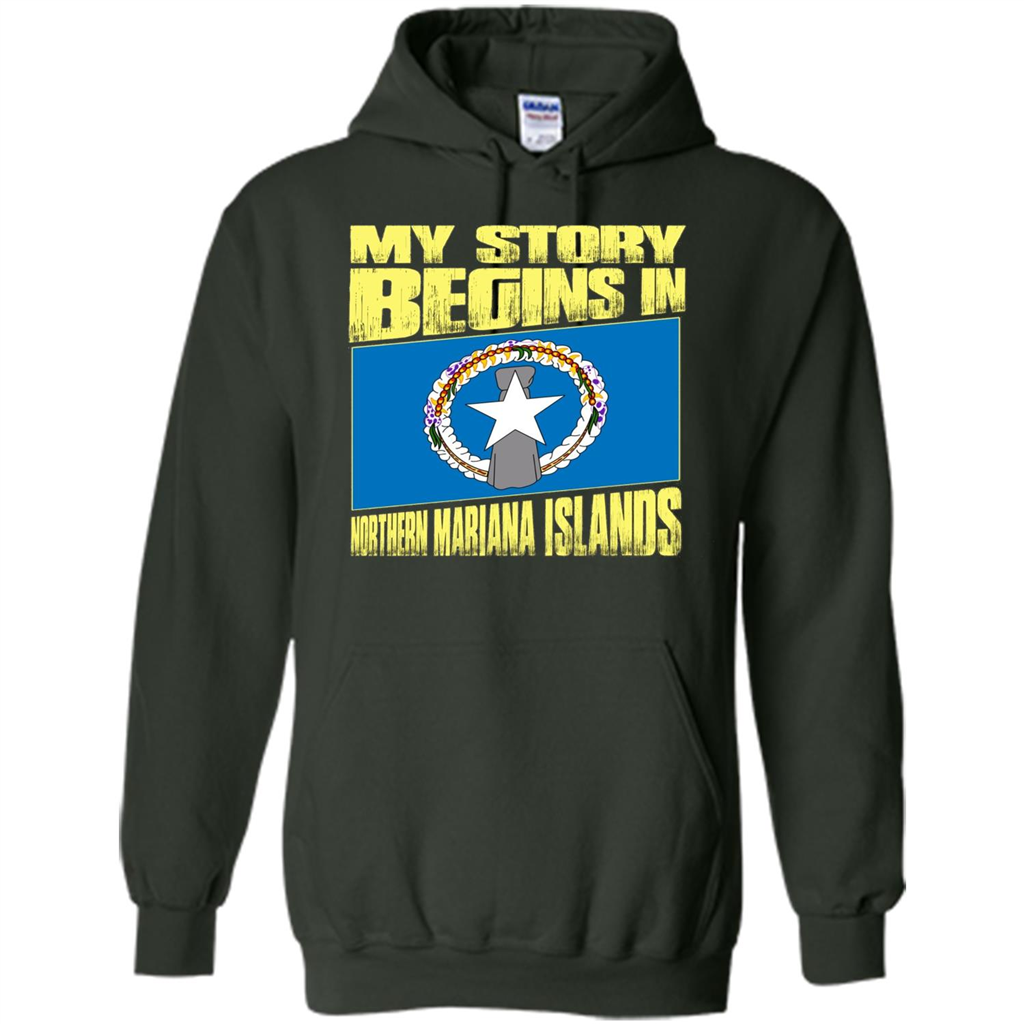 Story Begins In Northern Mariana Islands T-Shirt Forest Green