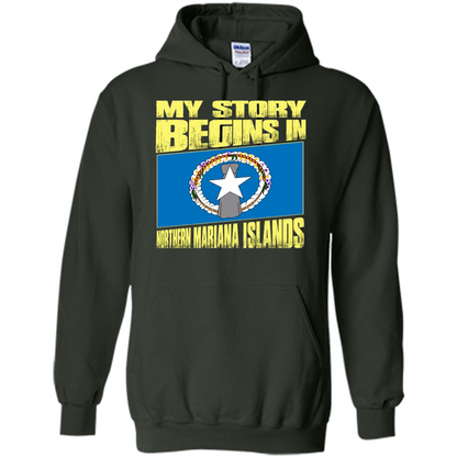 Story Begins In Northern Mariana Islands T-Shirt Forest Green