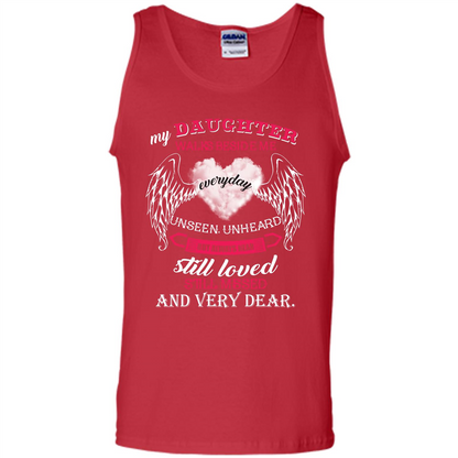 Parent T-shirt My Daughter Walks Beside Me Everyday Unseen T-shirt Red