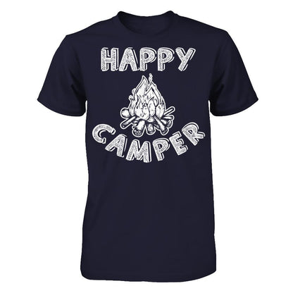 Happy Camper T-shirt Next Level - Unisex Fitted Tee Midnight Navy