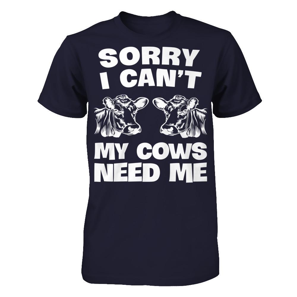 Sorry I Can't, My Cows Need Me Next Level - Unisex Fitted Tee Midnight Navy
