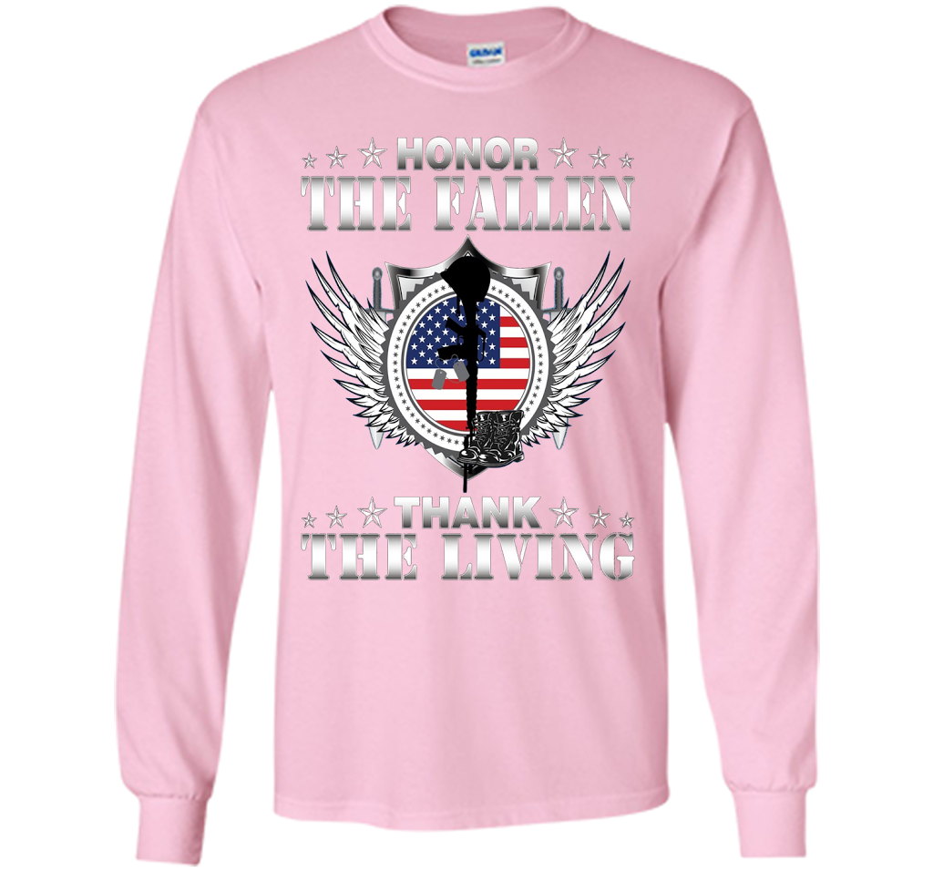 Honor The Fallen Thank The Living T-Shirt Memorial's Day t-shirt Light Pink