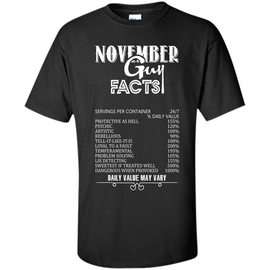 November Guy Facts T-shirt Black