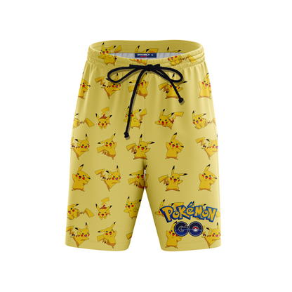 Pokemon Go Pikachu Seamless Pattern Beach Short