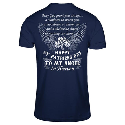 Happy St.Patricks Day To My Angel In Heaven T-shirt Gildan - Short Sleeve Tee Navy