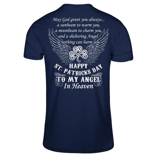 Happy St.Patricks Day To My Angel In Heaven T-shirt Gildan - Short Sleeve Tee Navy
