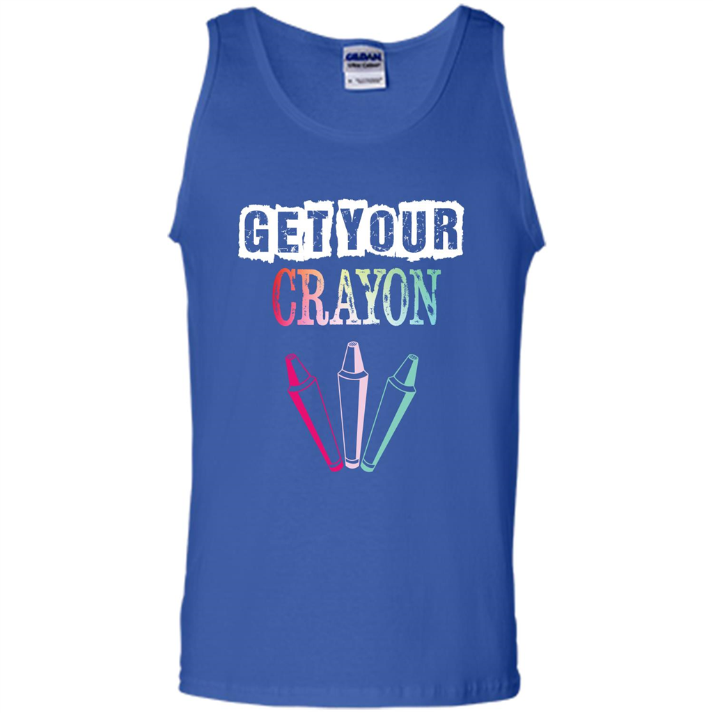 Teacher Lover T-shirt Get Your Crayon Royal