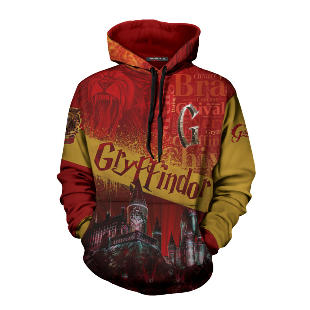 Hogwarts Castle Gryffindor House Harry Potter 3D Hoodie