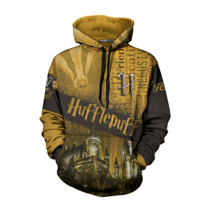 Hogwarts Castle Hufflepuff House 3D Hoodie