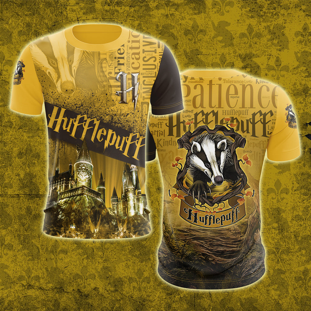 Hogwarts Castle Hufflepuff House Harry Potter Unisex 3D T-shirt
