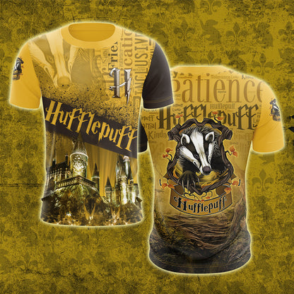 Hogwarts Castle Hufflepuff House Harry Potter Unisex 3D T-shirt