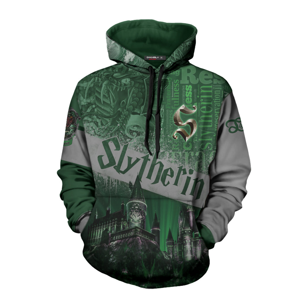 Hogwarts Castle Slytherin House Harry Potter 3D Hoodie