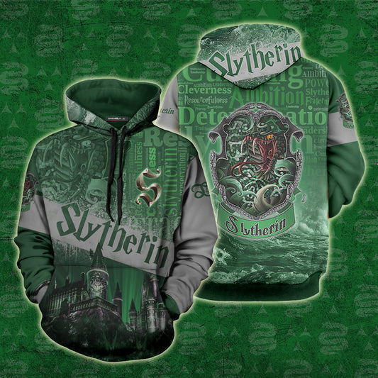 Hogwarts Castle Slytherin House Harry Potter 3D Hoodie