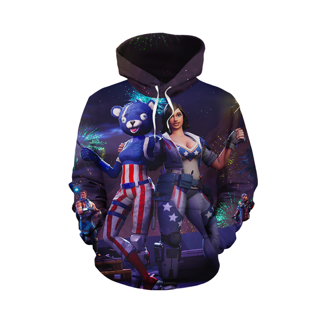 Fortnite Fireworks Team Leader 3D Hoodie
