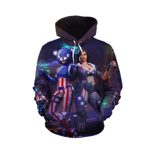 Fortnite Fireworks Team Leader 3D Hoodie