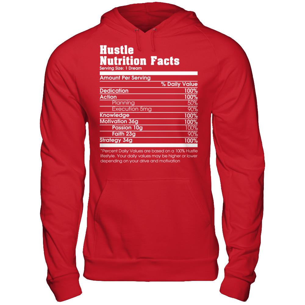 Hustle Nutrition Facts T-shirt Gildan - Pullover Hoodie Red