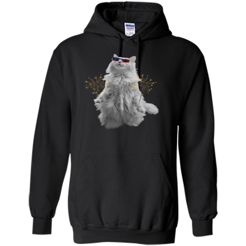 Funny Patriot Cat T-shirt Meowica Black