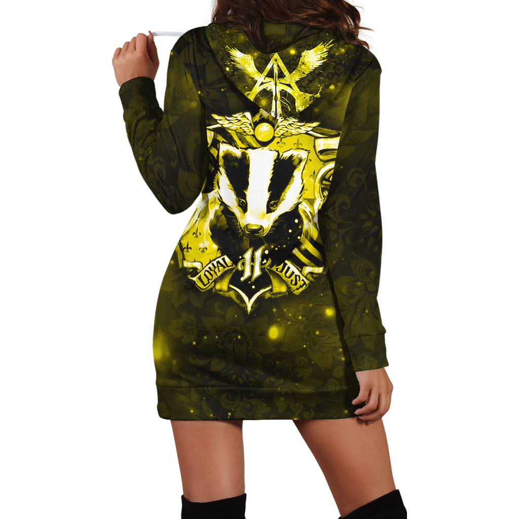 The Hufflepuff Badger Harry Potter Version Galaxy 3D Hoodie Dress
