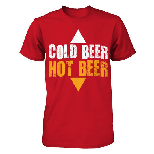 Cold Beer - Hot Beer T-shirt Gildan - Short Sleeve Tee Red